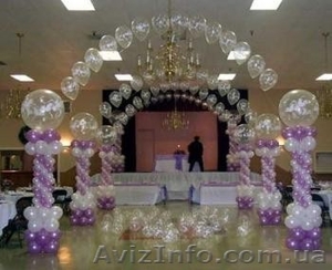 Свадебное оформление шарами, украсить зал, шарики на свадьбу - <ro>Изображение</ro><ru>Изображение</ru> #3, <ru>Объявление</ru> #1037946