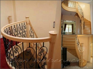 Изогнутые поручни,  радиусные ограждения,  столбы для лестниц дома,  офиса,  квартир