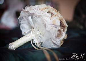 Свадебный брошь-букет из лент, ткани, брошей - <ro>Изображение</ro><ru>Изображение</ru> #1, <ru>Объявление</ru> #1098950