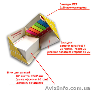 Канцелярский набор со стикерами типа  Post-it и цветными закладками - <ro>Изображение</ro><ru>Изображение</ru> #1, <ru>Объявление</ru> #1290420