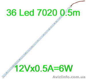 Светодиодная Led полоса лента алюминиевая 0,5 метра 36 светодиодов 5630, 7020 - <ro>Изображение</ro><ru>Изображение</ru> #2, <ru>Объявление</ru> #1320310