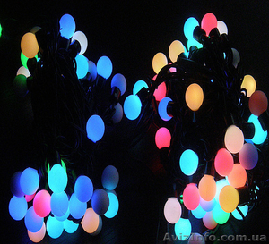 Светодиодные гирлянды шарики, 10 метров, RGB - <ro>Изображение</ro><ru>Изображение</ru> #1, <ru>Объявление</ru> #1322386