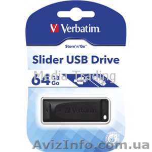 Флешки Slider USB Drive 64гб Verbatim - <ro>Изображение</ro><ru>Изображение</ru> #1, <ru>Объявление</ru> #1337153