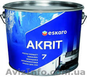 Eskaro Akrit 7 краска для потолков и стен (матовая). 9,5 л. - <ro>Изображение</ro><ru>Изображение</ru> #1, <ru>Объявление</ru> #1362228