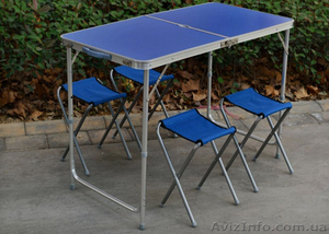 Складной столик для пикника 120х60 см, кемпинговый стол ZZ18007-blue - <ro>Изображение</ro><ru>Изображение</ru> #4, <ru>Объявление</ru> #1425558