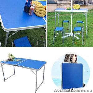 Складной столик для пикника 120х60 см, кемпинговый стол ZZ18007-blue - <ro>Изображение</ro><ru>Изображение</ru> #1, <ru>Объявление</ru> #1425558