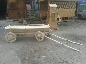 Декоративная телега. Возик. Візок. Тележка з дерева. Деревянные колеса для телег - <ro>Изображение</ro><ru>Изображение</ru> #2, <ru>Объявление</ru> #1469314