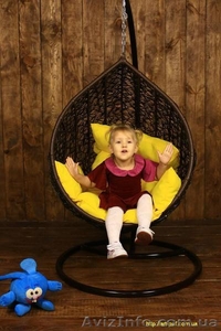 Подвесное детское кресло кокон шар из искусственного ротанга - <ro>Изображение</ro><ru>Изображение</ru> #1, <ru>Объявление</ru> #1514739