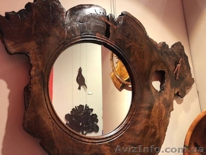Зеркало вырезанное из среза ореха. Под заказ. - <ro>Изображение</ro><ru>Изображение</ru> #4, <ru>Объявление</ru> #1641248