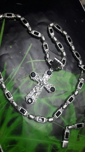 Серебряная цепочка с крестом и камнями оникс - <ro>Изображение</ro><ru>Изображение</ru> #5, <ru>Объявление</ru> #1671057