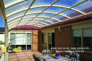 Навіси із профільованого полікарбонату. Ворота із профліста