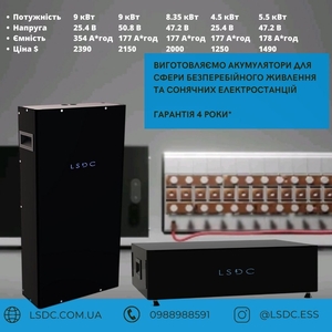 Акумулятори для сонячних електростанцій 