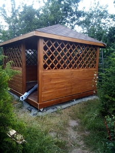 Беседка из дерева. Альтанка. Пристройка. Веранда. Прибудова. Альтанка дерев'яна