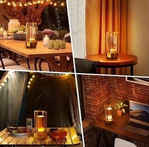 Акумуляторна настільна LED лампа – сенсорне управління,  триколірне освітлення #1747960