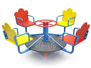 Дитяча карусель 4 сидіння вулична 190см з кермом #1616190