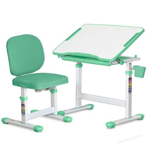 Детский комплект парта и стул Evo-06 Plus зеленый #1593677