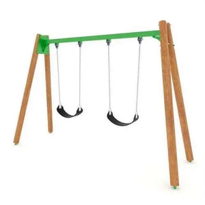 Гойдалка подвійна дитяча дерев'яна підвісна