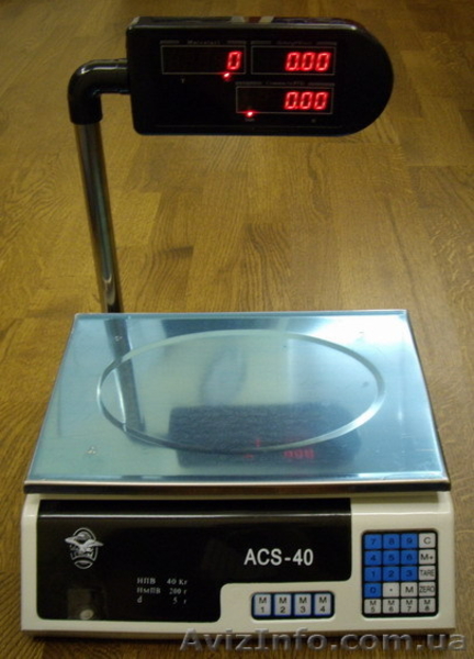 Весы торговые электронные настольные со стойкой серии ACS-15,20,25,30,35,40 кг. - <ro>Изображение</ro><ru>Изображение</ru> #3, <ru>Объявление</ru> #95955