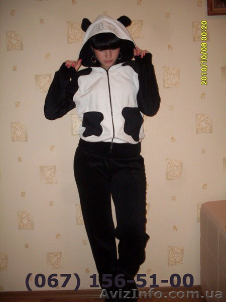 Гламурные велюровые костюмы с ушками панды. Отличное качество. - <ro>Изображение</ro><ru>Изображение</ru> #1, <ru>Объявление</ru> #118759