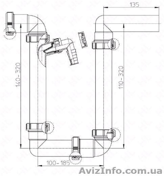 Сифон для сброса дренажа от кондиционеров HL136N (Hutterer & Lechner) - <ro>Изображение</ro><ru>Изображение</ru> #2, <ru>Объявление</ru> #173571