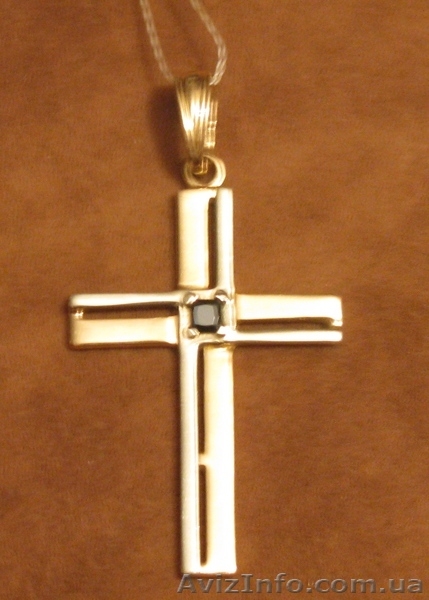 Золотая подвеска, крестик.  - <ro>Изображение</ro><ru>Изображение</ru> #3, <ru>Объявление</ru> #161293