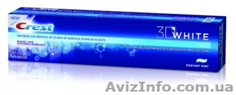 Отбеливающая зубная паста Crest 3D White Vivid Toothpaste 164g.  - <ro>Изображение</ro><ru>Изображение</ru> #2, <ru>Объявление</ru> #228253