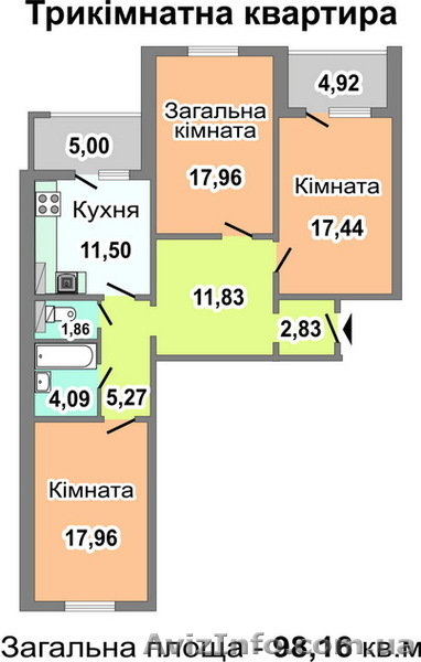Продажа 3х комнатной с ремонтом,17 этаж, S 98 кв.м. Троещина 14 - <ro>Изображение</ro><ru>Изображение</ru> #1, <ru>Объявление</ru> #336015