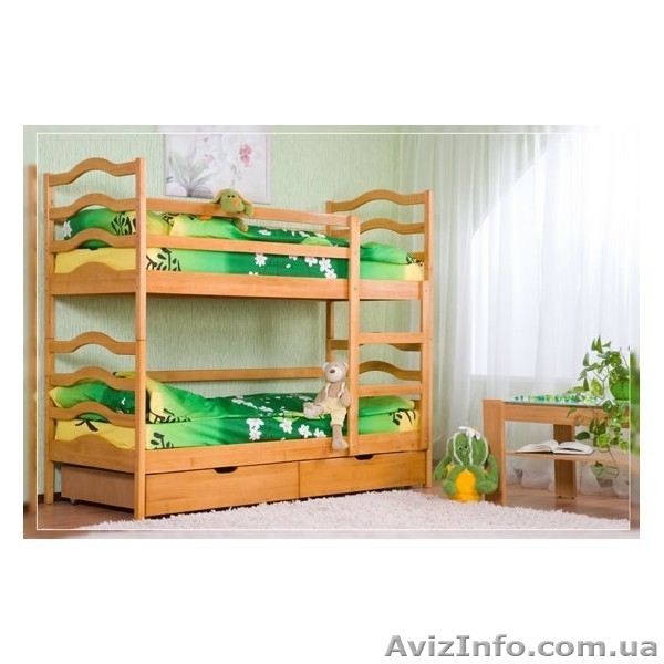 Детские двухъярусные кровати из натурального дерева - <ro>Изображение</ro><ru>Изображение</ru> #3, <ru>Объявление</ru> #398100