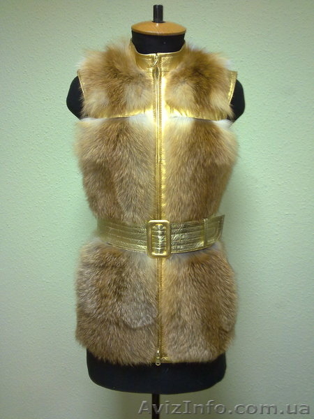 жилетка из лисы и кожи. - <ro>Изображение</ro><ru>Изображение</ru> #1, <ru>Объявление</ru> #559248