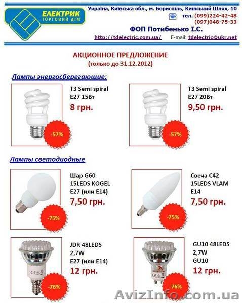 Суперцена на энергосберегающие и светодиодные лампы – 8 грн. - <ro>Изображение</ro><ru>Изображение</ru> #1, <ru>Объявление</ru> #804244