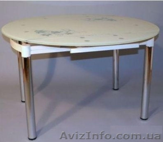 Круглый стеклянный стол для кухни B812, стол обеденный стеклянный круглый B812 - <ro>Изображение</ro><ru>Изображение</ru> #1, <ru>Объявление</ru> #820259