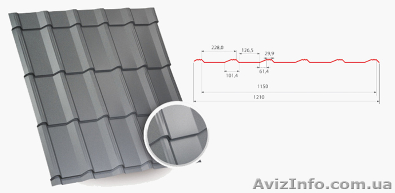 Металлочерепица Monterrey (Монтерей) - <ro>Изображение</ro><ru>Изображение</ru> #1, <ru>Объявление</ru> #841778