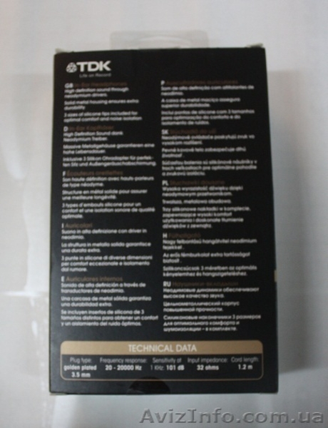 Наушники вакуумные вкладыши TDK MCG300 - <ro>Изображение</ro><ru>Изображение</ru> #4, <ru>Объявление</ru> #847395