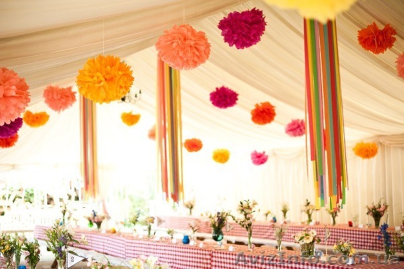 Украшение школы на выпускной помпонами,бумажные шары на выпускной в садик - <ro>Изображение</ro><ru>Изображение</ru> #4, <ru>Объявление</ru> #901877