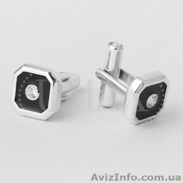 Продаю запонки с цирконием/эмалью. Серебро 925 пробы.  - <ro>Изображение</ro><ru>Изображение</ru> #4, <ru>Объявление</ru> #903471