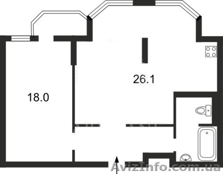 Продается двухкомнатная квартира студия - <ro>Изображение</ro><ru>Изображение</ru> #1, <ru>Объявление</ru> #951924