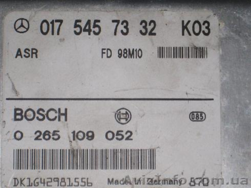 блок управления  ЭБУ ASR 0265109052 - <ro>Изображение</ro><ru>Изображение</ru> #4, <ru>Объявление</ru> #989457