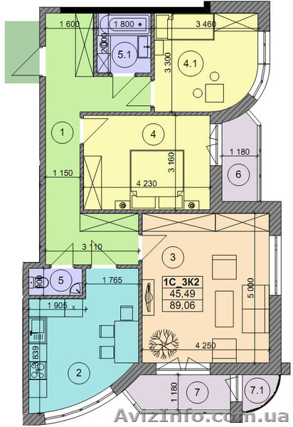3 ком. квартира без комисии на Днепровской наб - <ro>Изображение</ro><ru>Изображение</ru> #1, <ru>Объявление</ru> #1023823