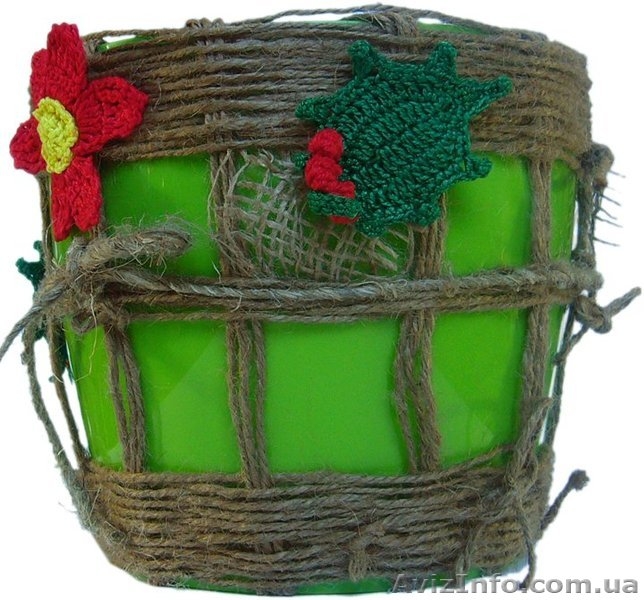 Горшочек для цветов "Тень на плетень" - ручной работы, эксклюзив - <ro>Изображение</ro><ru>Изображение</ru> #3, <ru>Объявление</ru> #1047734