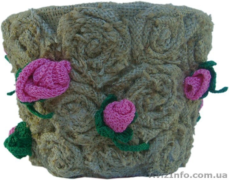 Горшок для цветов "Розовые розы" к празднику, ручной работы - <ro>Изображение</ro><ru>Изображение</ru> #3, <ru>Объявление</ru> #1047726