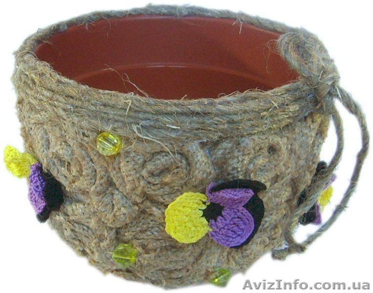 Подарок для любимых: Цветочный горшок ручной работы "Фиалка полевая" - <ro>Изображение</ro><ru>Изображение</ru> #4, <ru>Объявление</ru> #1047730