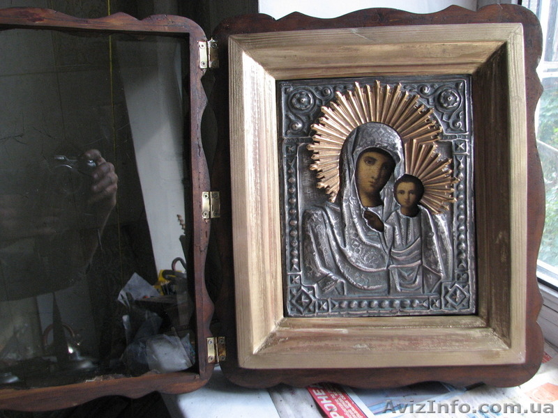 Икона "Казанской Богородицы" 19 в. в посеребренном окладе. - <ro>Изображение</ro><ru>Изображение</ru> #3, <ru>Объявление</ru> #576084