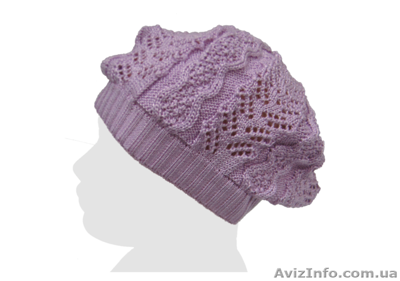 Ажурный берет демисезонный для девочек. Хлопок/вискоза. - <ro>Изображение</ro><ru>Изображение</ru> #1, <ru>Объявление</ru> #1230909