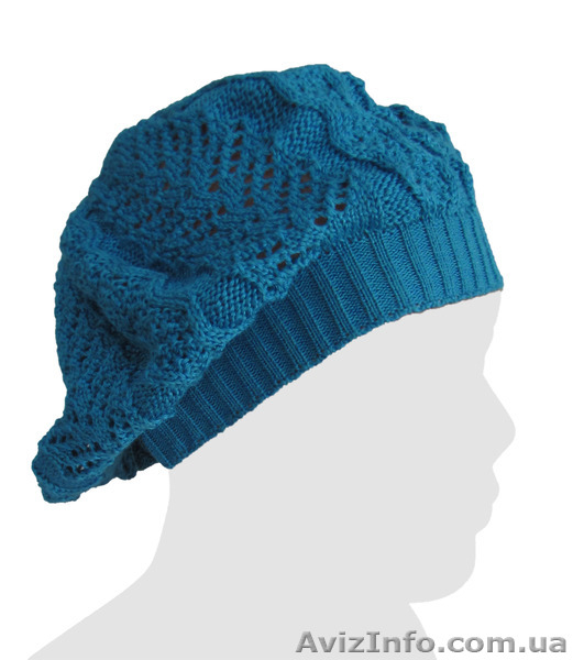 Ажурный берет демисезонный для девочек. Хлопок/вискоза. - <ro>Изображение</ro><ru>Изображение</ru> #2, <ru>Объявление</ru> #1230909