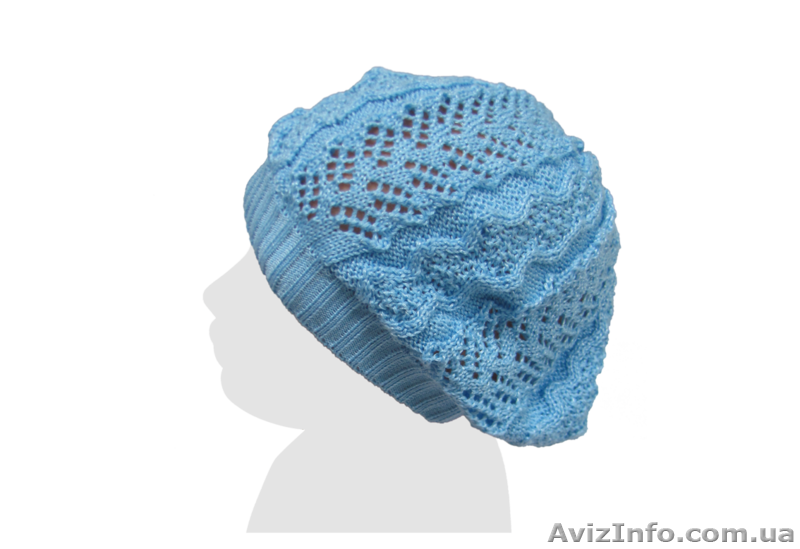 Ажурный берет демисезонный для девочек. Хлопок/вискоза. - <ro>Изображение</ro><ru>Изображение</ru> #6, <ru>Объявление</ru> #1230909