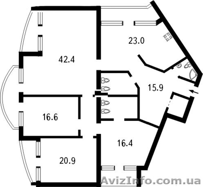 4х комн. Дмитриевская, новый дом.166м.  - <ro>Изображение</ro><ru>Изображение</ru> #5, <ru>Объявление</ru> #1229269