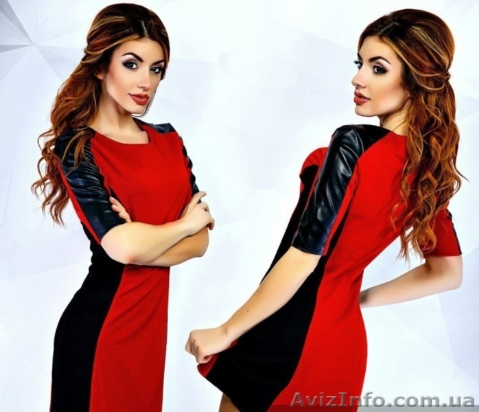 Платье с кожаными вставками - <ro>Изображение</ro><ru>Изображение</ru> #1, <ru>Объявление</ru> #1239351