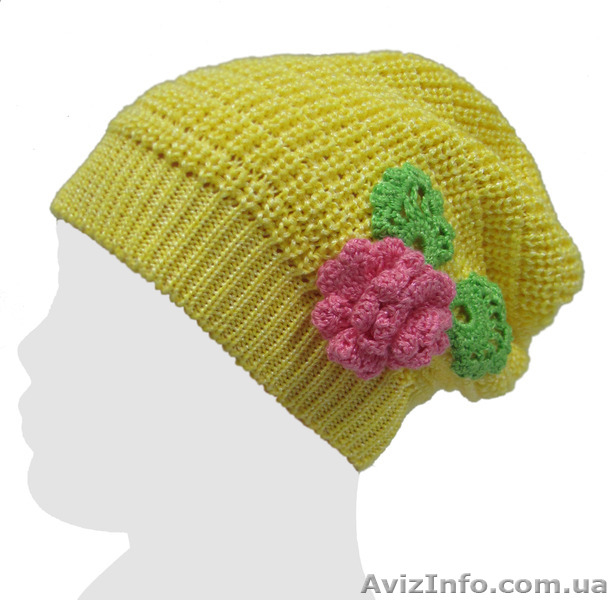 Нарядная шапочка демисезонная для девочек. Хлопок/вискоза. - <ro>Изображение</ro><ru>Изображение</ru> #2, <ru>Объявление</ru> #1230912