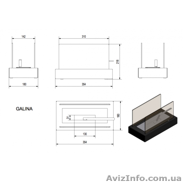 Биокамин напольный с защитным стеклом, модель Kratki Galina, Польша  - <ro>Изображение</ro><ru>Изображение</ru> #3, <ru>Объявление</ru> #1314717