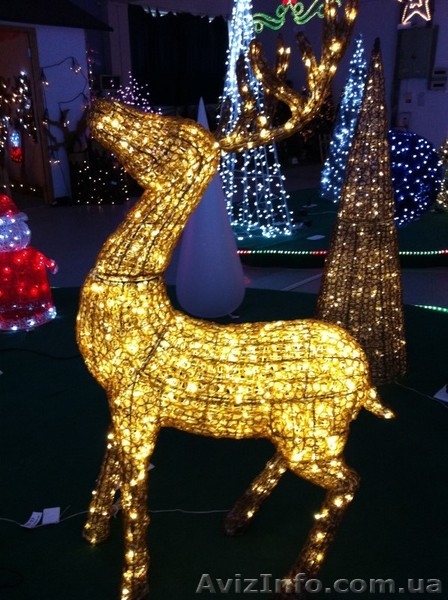новогодний подарок,Новогодний олень 140 см золотистый - <ro>Изображение</ro><ru>Изображение</ru> #3, <ru>Объявление</ru> #1317500